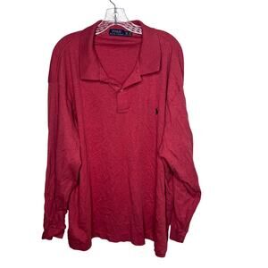 Polo‎ Ralph Lauren Men’s 3XB Red Long Sleeve Polo Shirt Big & Tall Pony Logo